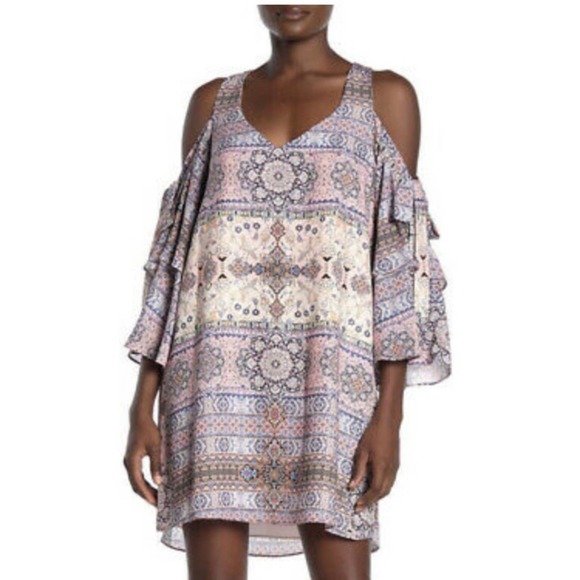 Parker Chambers Cold Shoulder Mini Shift Dress Women's XS - Picture 1 of 11